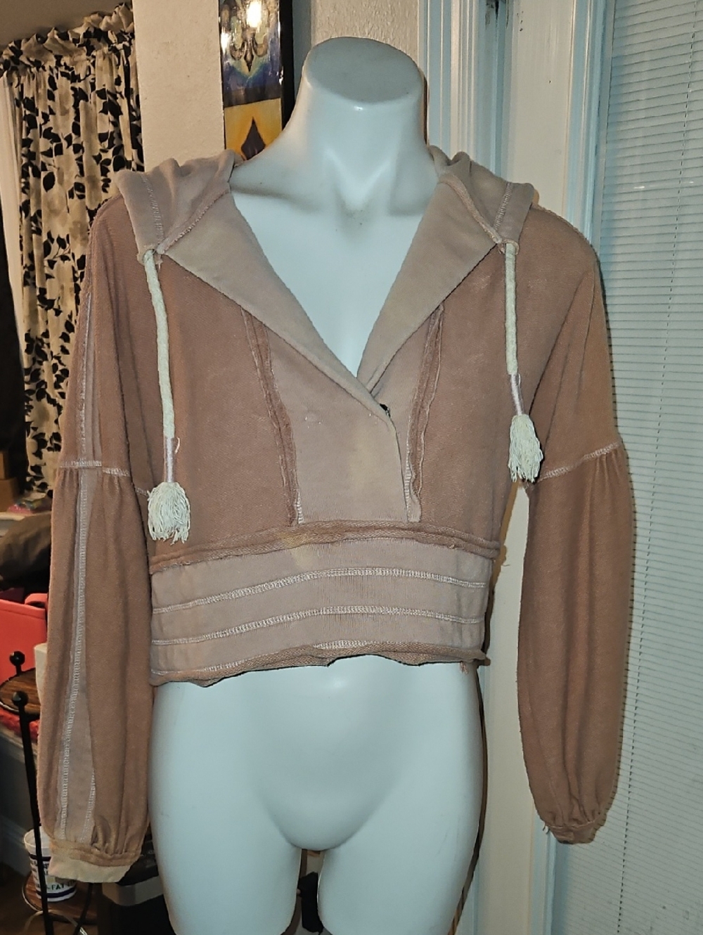 Chelsea & Violet Blush Pink Knit Top with Exposed Stitching